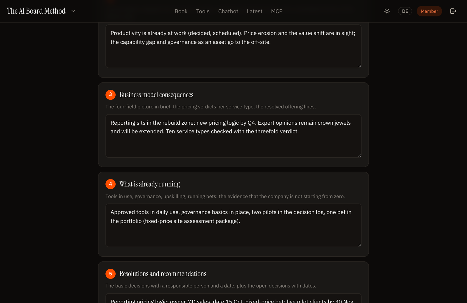 The strategic briefing generator: working states become the strategy document.
