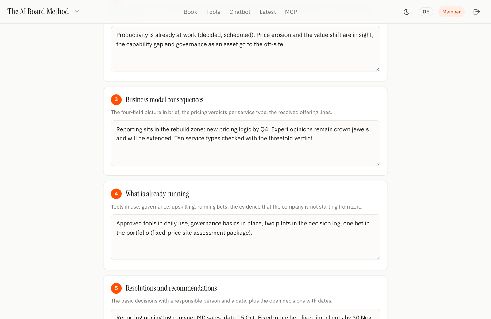 The strategic briefing generator: working states become the strategy document.