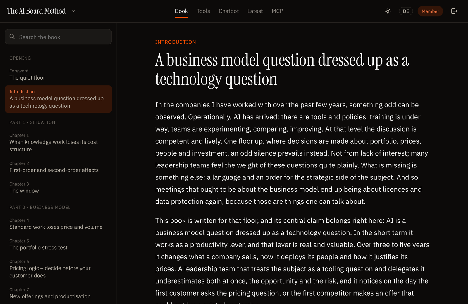 The reader: the whole book, searchable, on every device.