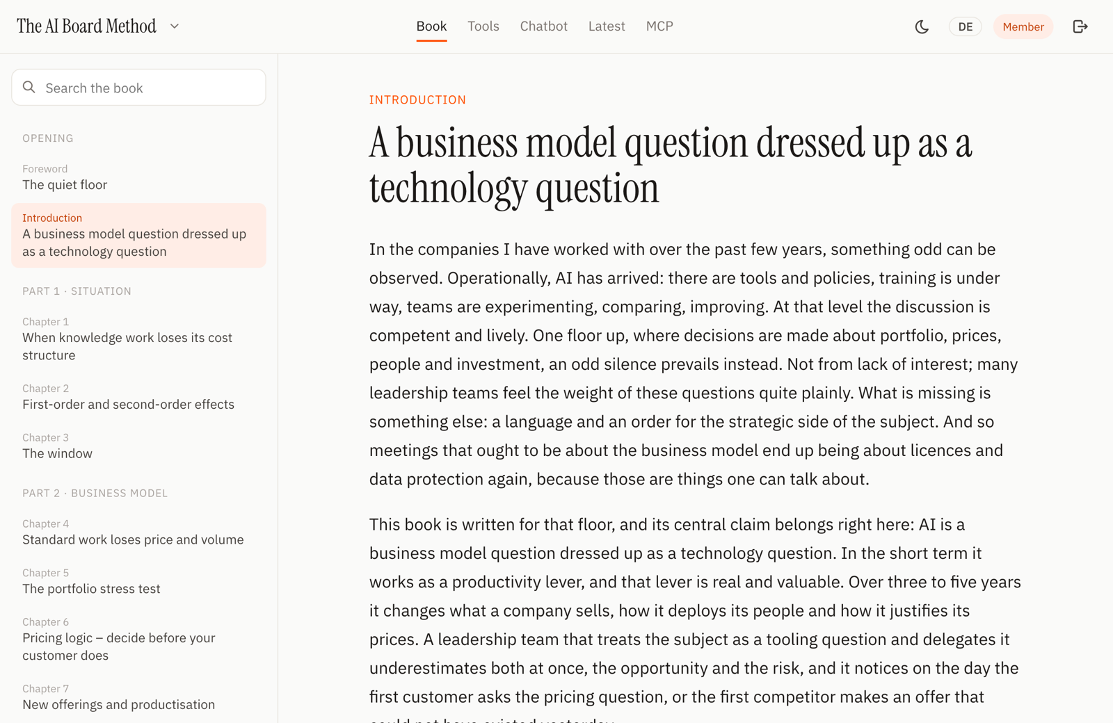 The reader: the whole book, searchable, on every device.